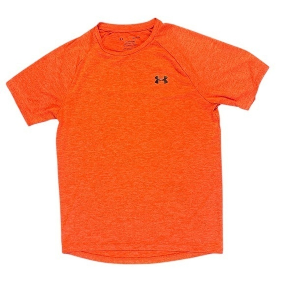 Under Amour The Tech Tee Short Sleeve Shirt - Mens Size Small Loose Fit Orange